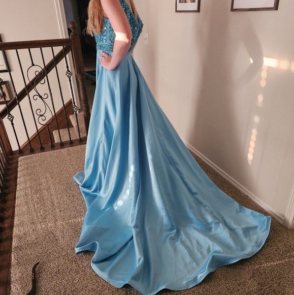 Turquoise pageant gown - Picture 10 of 11